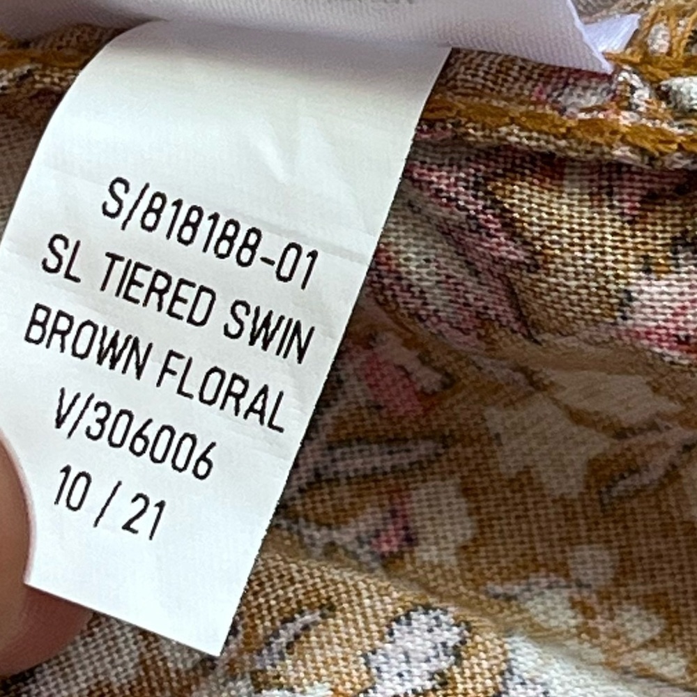 NWT Old Navy Tiered Swin Brown Floral Cami Dress Sz 4X - Picture 10 of 13